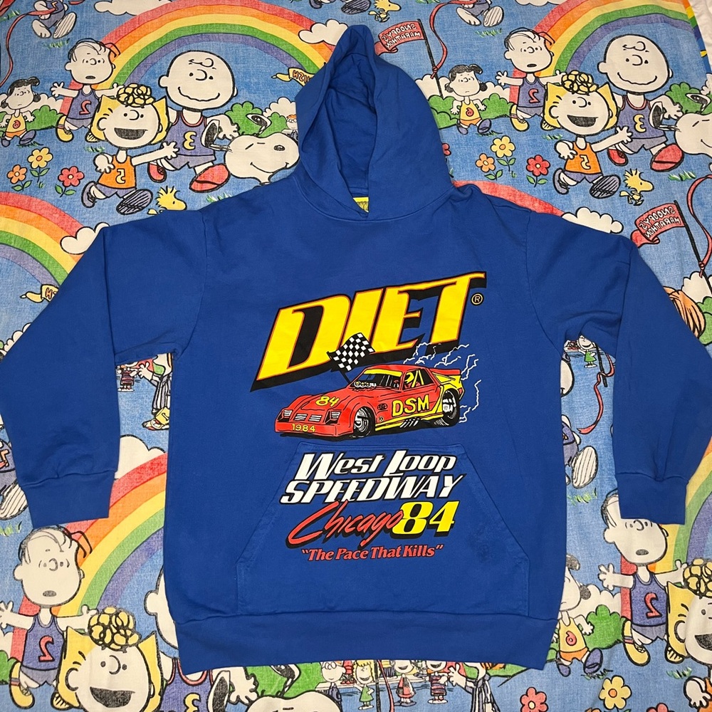 Blue Race Car Diet Starts Monday Hoodie